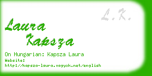 laura kapsza business card